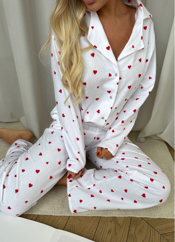 Lizzy Flanell, Pyjama, weiß00-00004124-k