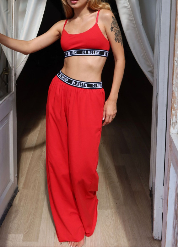 Leona, piżama, czerwona00-00005080-k