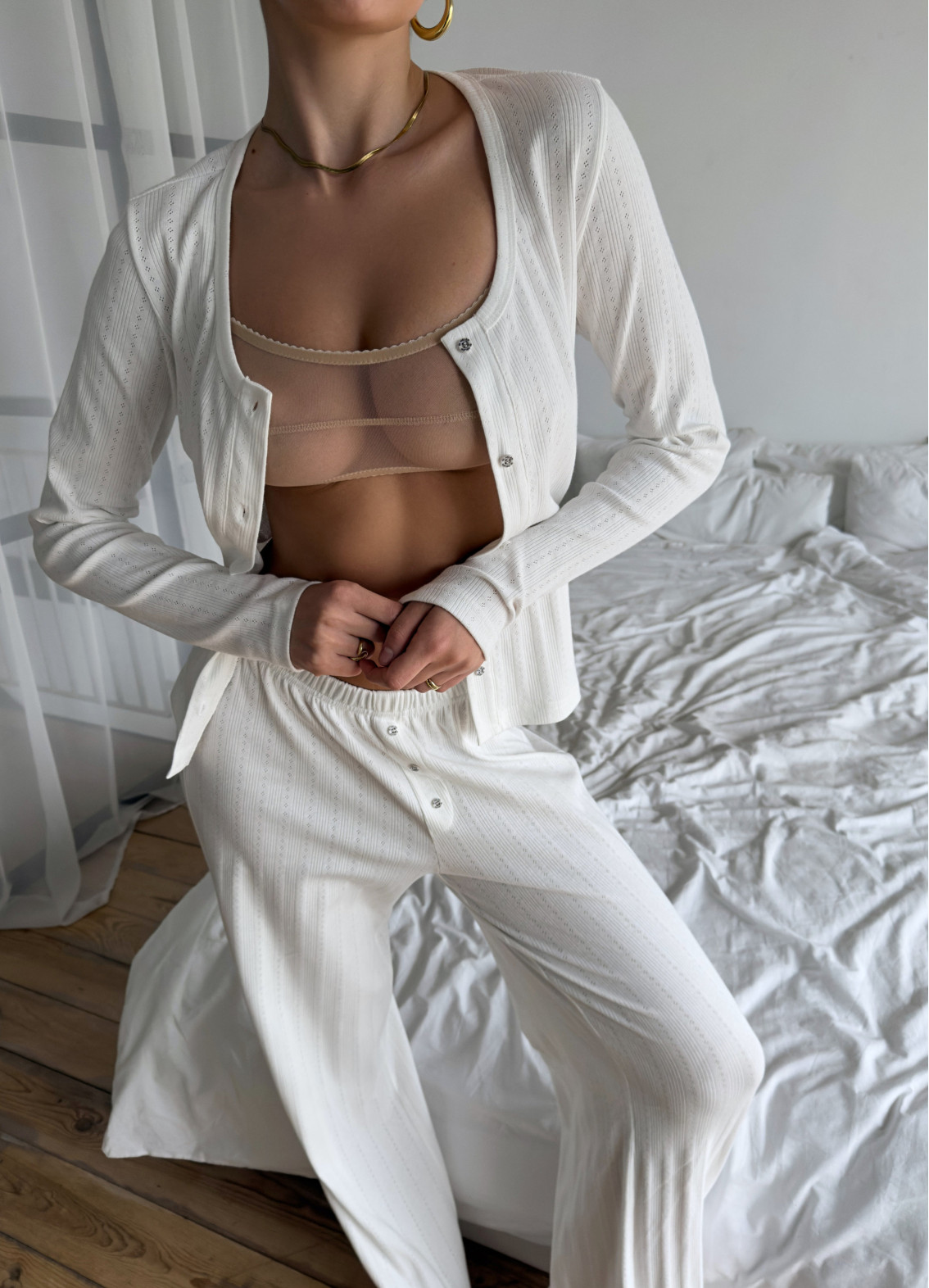 Vilena, langärmeliger Pyjama, molkereiArtikel: 00-00005124-k4