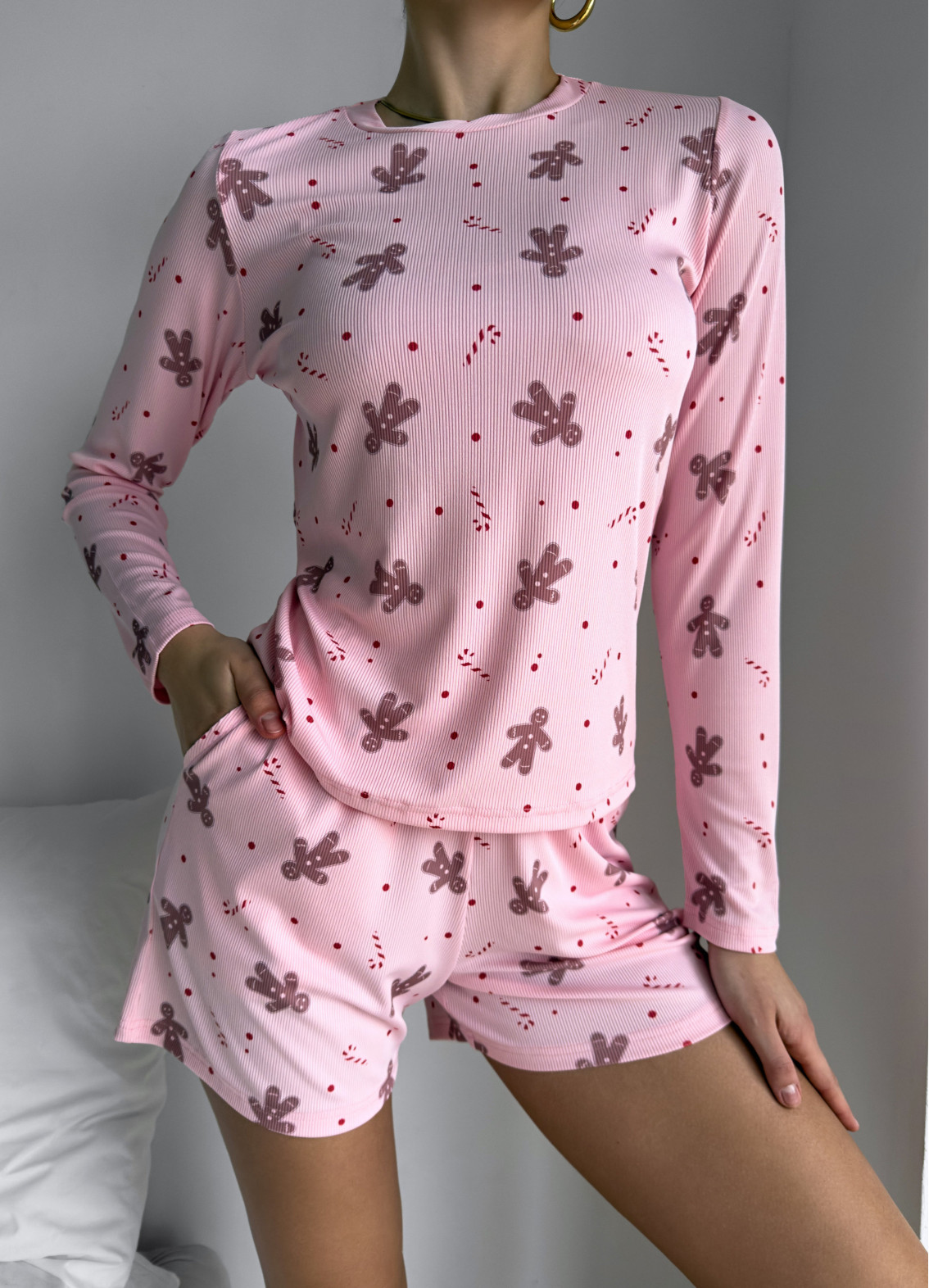 Damen-Pyjama „Ginger“ mit Shorts, rosaArtikel: 00-00005228-k3