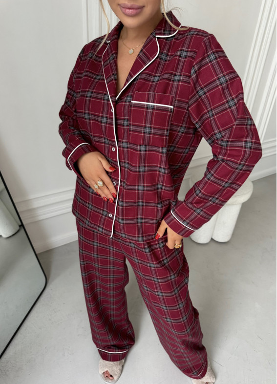 Amira, piżama, bordowa00-00005344-k