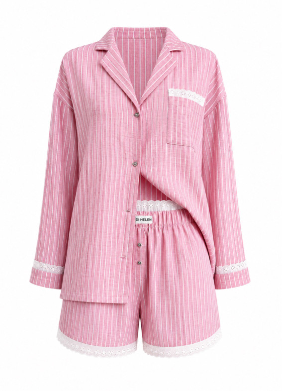 René, gestreifter Pyjama, rosa00-00005495-k