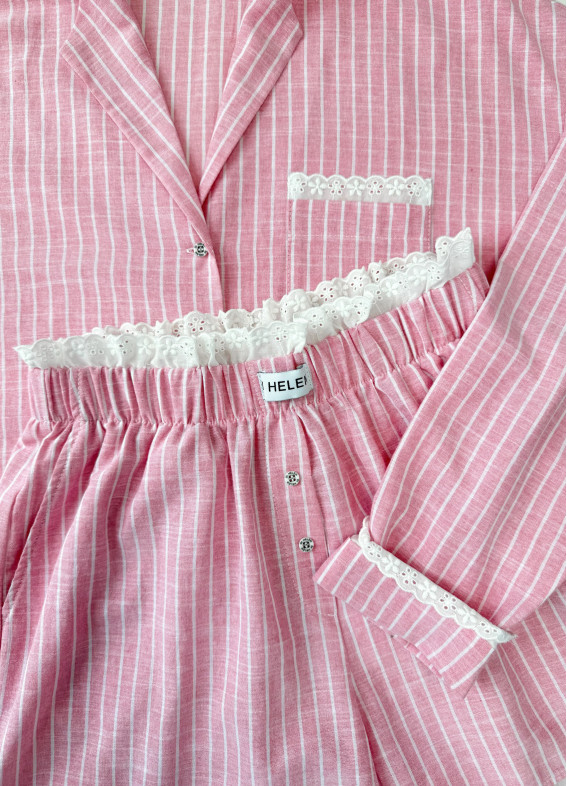 René, gestreifter Pyjama, rosa00-00005495-k