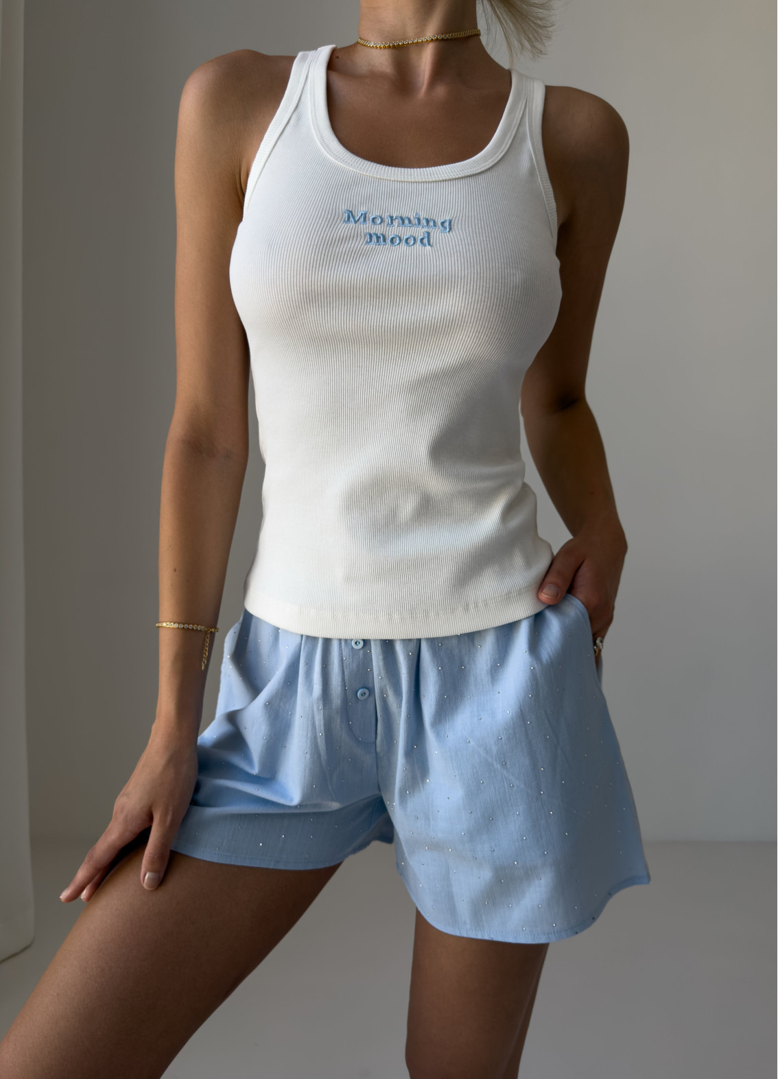 Damen-Pyjama Morning Mood, light blueArtikel: 00-00005690-k3