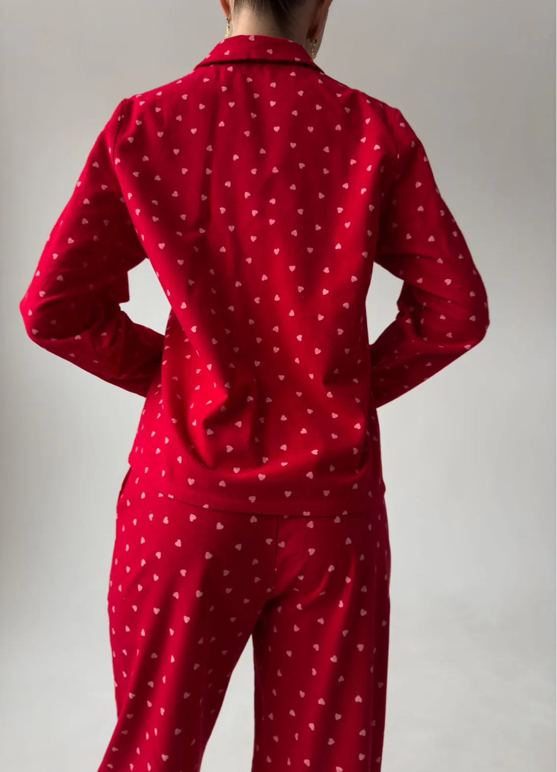 Damenpyjama Mia Flannel Hearts, rotArtikel: 00-00004790-k2