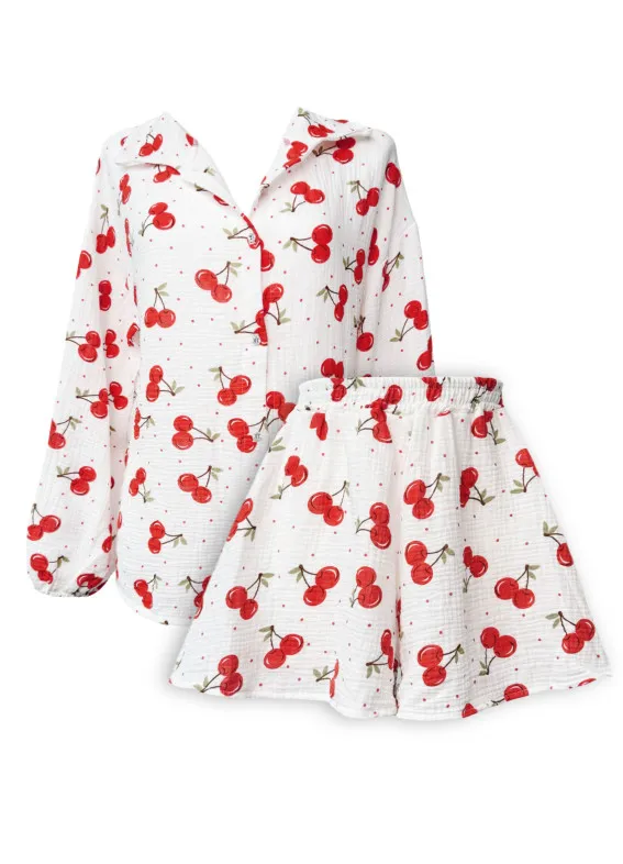 Kirsche, Pyjama, weiß00-00004891-k