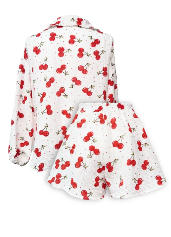 Kirsche, Pyjama, weiß00-00004891-k